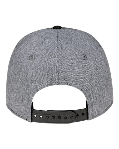 Pukka 7001P Tradesman Hybrid Six-Panel Cap - Dark Grey Heather/ Black - back