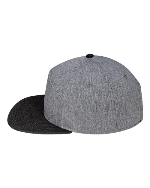 Pukka 7001P Tradesman Hybrid Six-Panel Cap - Dark Grey Heather/ Black - side