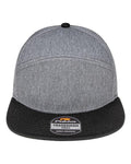 Pukka 7001P Tradesman Hybrid Six-Panel Cap - Dark Grey Heather/ Black - front