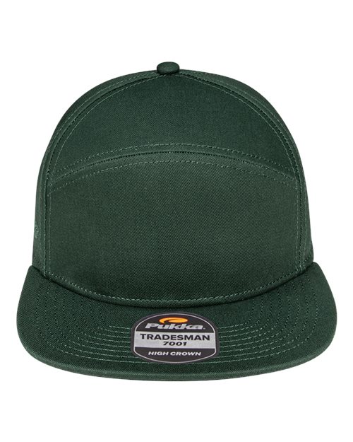 Pukka 7001P Tradesman Hybrid Six-Panel Cap - Forest Green - front