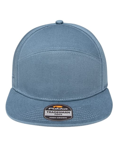 Pukka 7001P Tradesman Hybrid Six-Panel Cap - Shale Blue - front