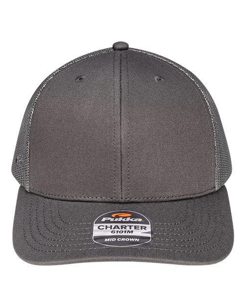 Pukka 6101M Charter Six-Panel Cap - Charcoal - front