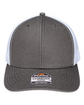 Pukka 6101M Charter Six-Panel Cap - Charcoal/ White - front