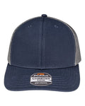 Pukka 6101M Charter Six-Panel Cap - Navy/ Charcoal - front