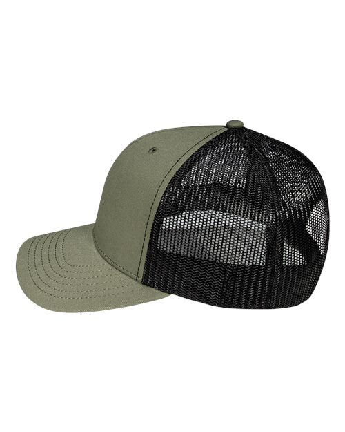 Pukka 6101M Charter Six-Panel Cap - Olive Green/ Black - side
