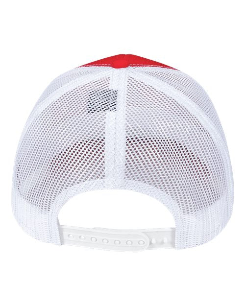 Pukka 6101M Charter Six-Panel Cap - Red/ White - back