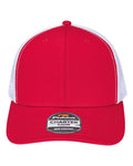 Pukka 6101M Charter Six-Panel Cap - Red/ White - front
