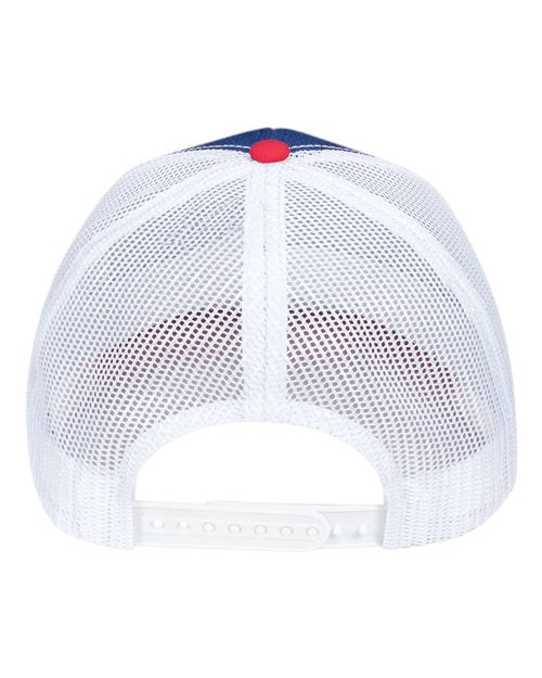Pukka 6101M Charter Six-Panel Cap - Royal/ Red/ White - back