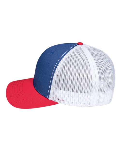 Pukka 6101M Charter Six-Panel Cap - Royal/ Red/ White - side