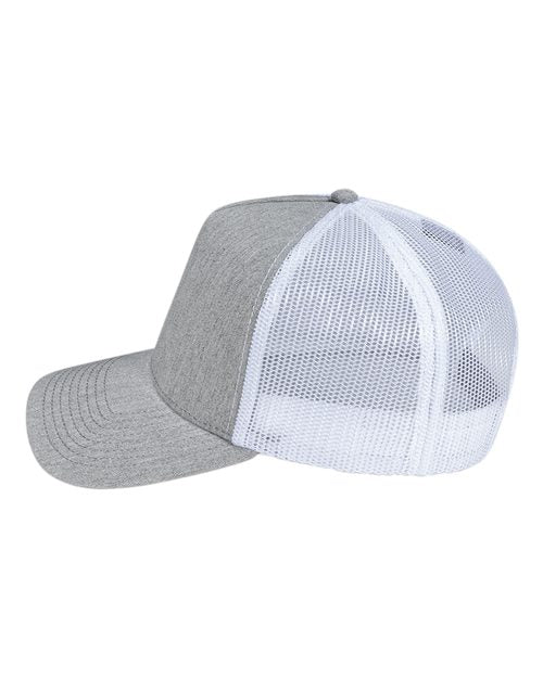 Pukka 5000M Rudder Five-Panel Cap - Grey Heather/ White - side