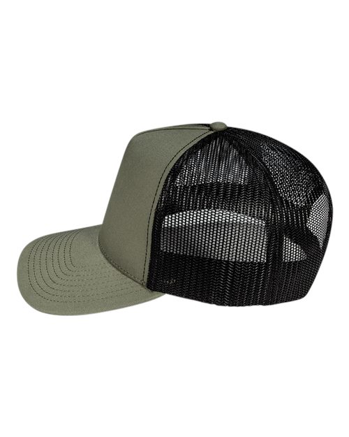 Pukka 5000M Rudder Five-Panel Cap - Olive Green/ Black - side