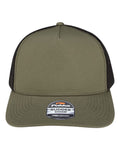 Pukka 5000M Rudder Five-Panel Cap - Olive Green/ Black - front