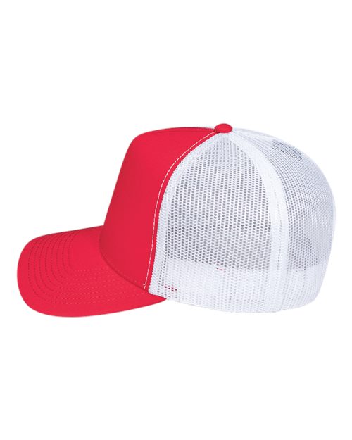 Pukka 5000M Rudder Five-Panel Cap - Red/ White - side