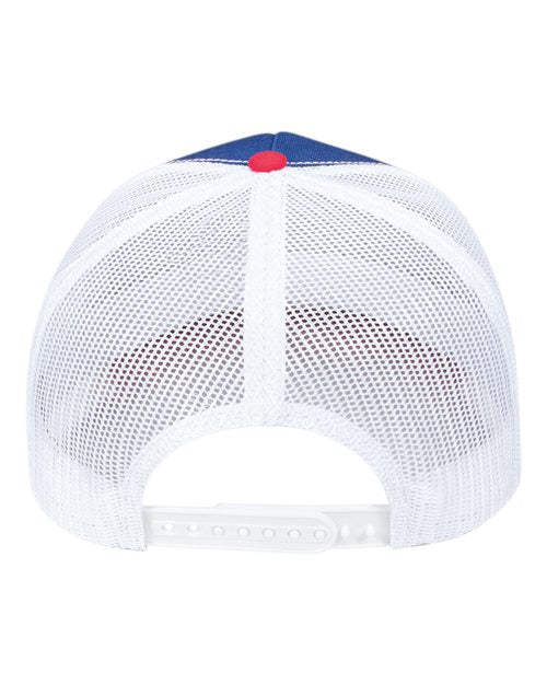 Pukka 5000M Rudder Five-Panel Cap - Royal/ Red/ White - back