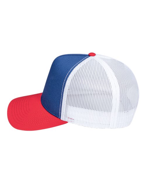 Pukka 5000M Rudder Five-Panel Cap - Royal/ Red/ White - side