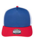Pukka 5000M Rudder Five-Panel Cap - Royal/ Red/ White - front