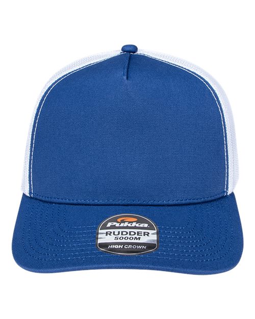 Pukka 5000M Rudder Five-Panel Cap - Royal/ White - front