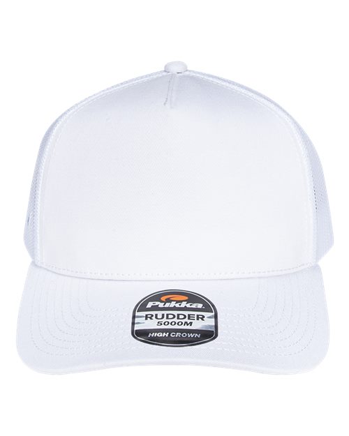 Pukka 5000M Rudder Five-Panel Cap - White - front