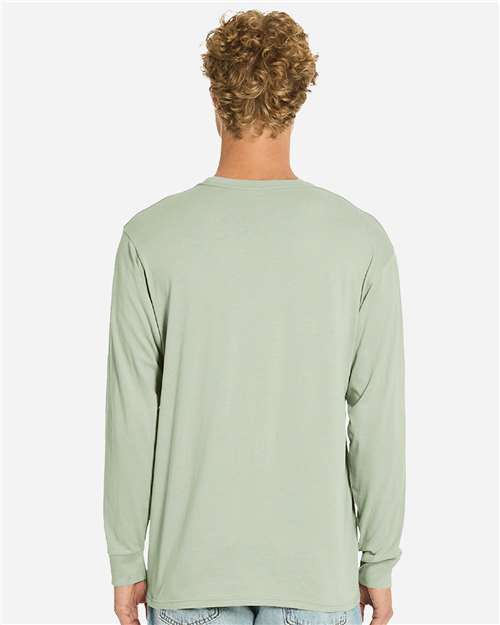 Lane Seven LS15009 Unisex Heavyweight Long Sleeve Tee - Matcha - model back