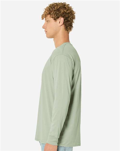 Lane Seven LS15009 Unisex Heavyweight Long Sleeve Tee - Matcha - model side