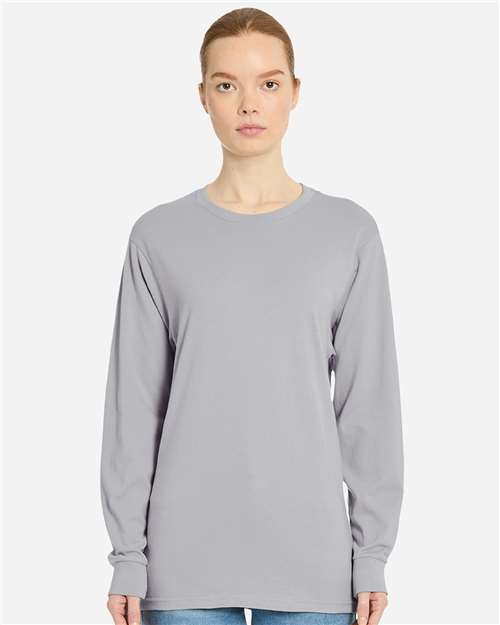 Lane Seven LS15009 Unisex Heavyweight Long Sleeve Tee - Moon Dust - model front