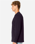 Lane Seven LS15009 Unisex Heavyweight Long Sleeve Tee - Plum - model side