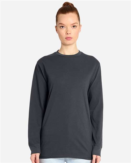 Lane Seven LS15009 Unisex Heavyweight Long Sleeve Tee - Smoke - model front
