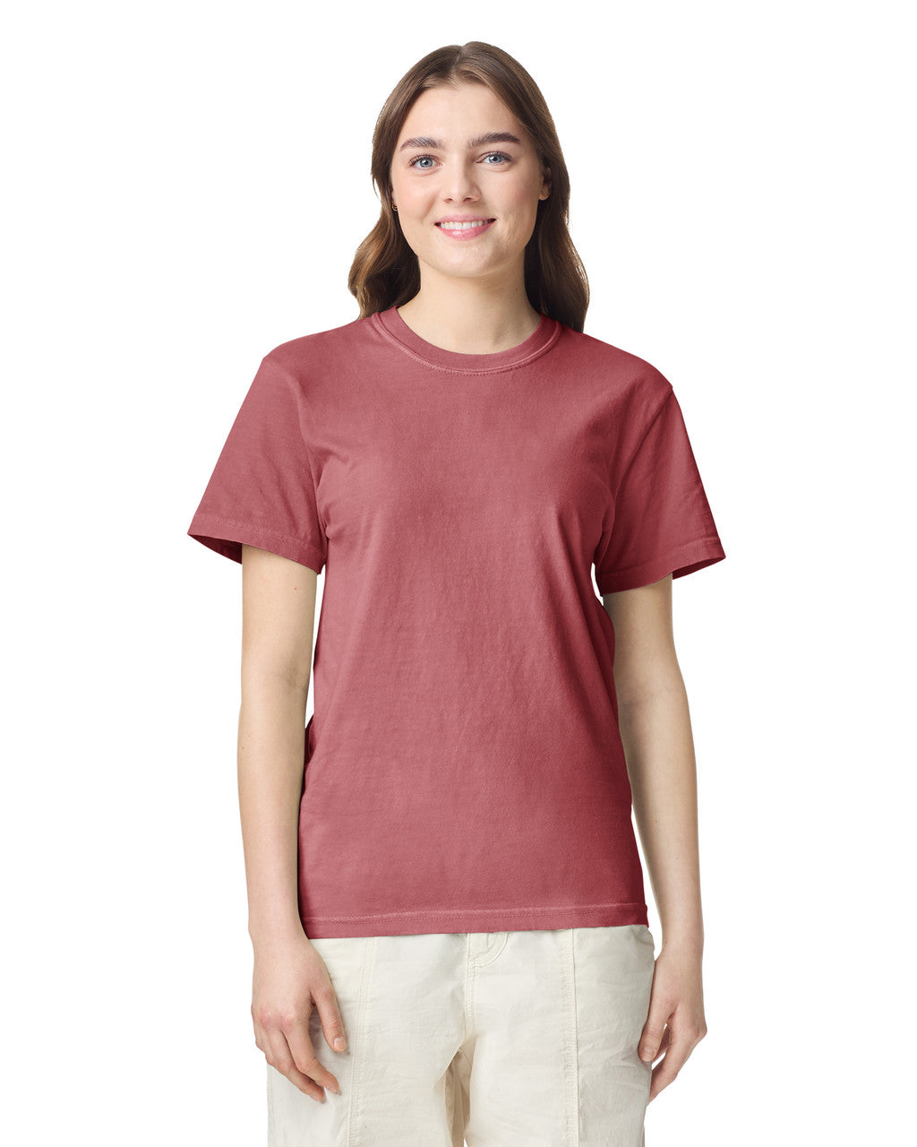 Comfort Colors C1717 Garment-Dyed Heavyweight T-Shirt - Crimson - model front