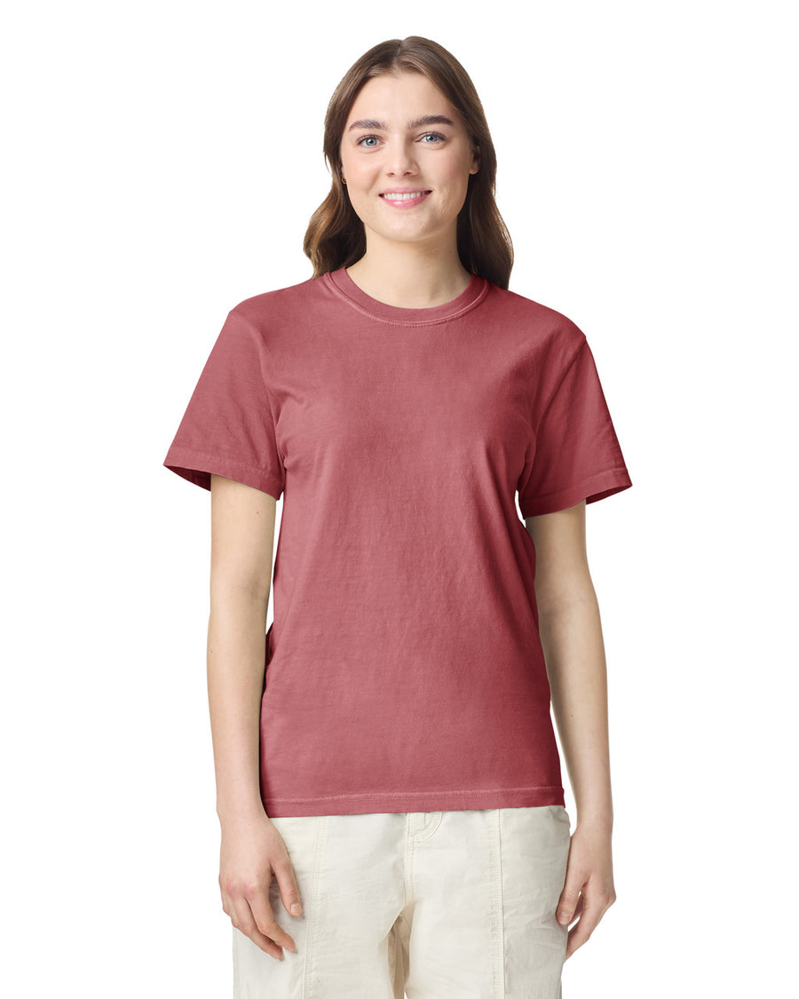 Comfort Colors C1717 Garment-Dyed Heavyweight T-Shirt - Crimson - model front