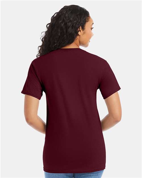 Hanes 5280 Essential-T T-Shirt - Maroon - model back