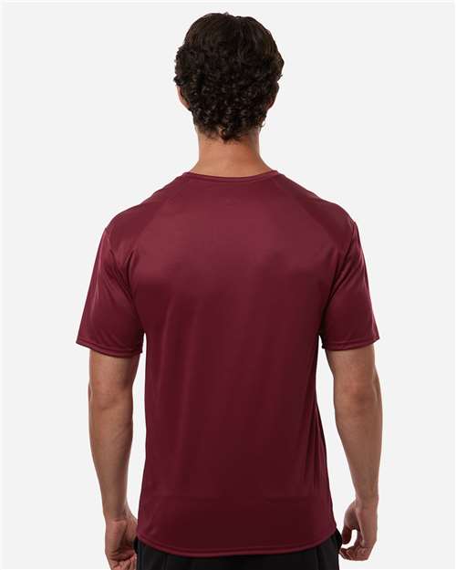 Badger 4120 Men's B-Core Sport Shoulders T-Shirt - Cardinal - model back