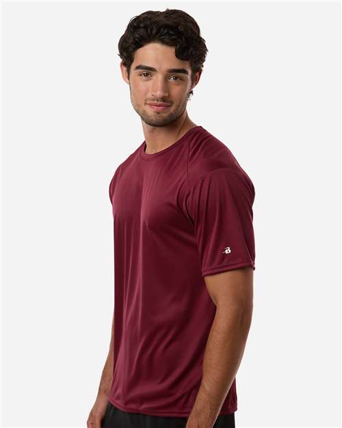 Badger 4120 Men's B-Core Sport Shoulders T-Shirt - Cardinal - model side