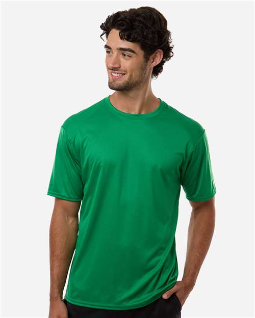 Badger 4120 Men's B-Core Sport Shoulders T-Shirt - Kelly - model front