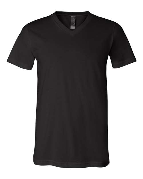 Bella + Canvas 3005 Jersey V-Neck Tee - Black - front