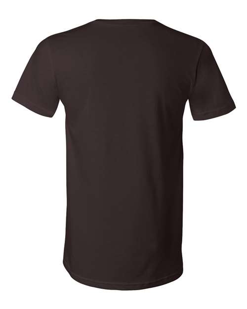 Bella + Canvas 3005 Jersey V-Neck Tee - Brown - back
