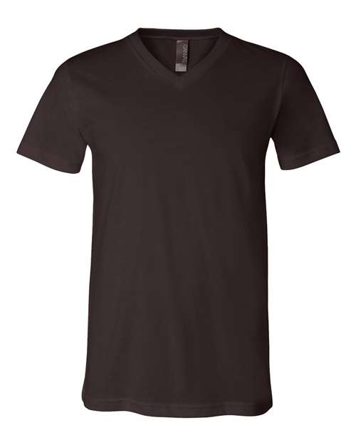 Bella + Canvas 3005 Jersey V-Neck Tee - Brown - front