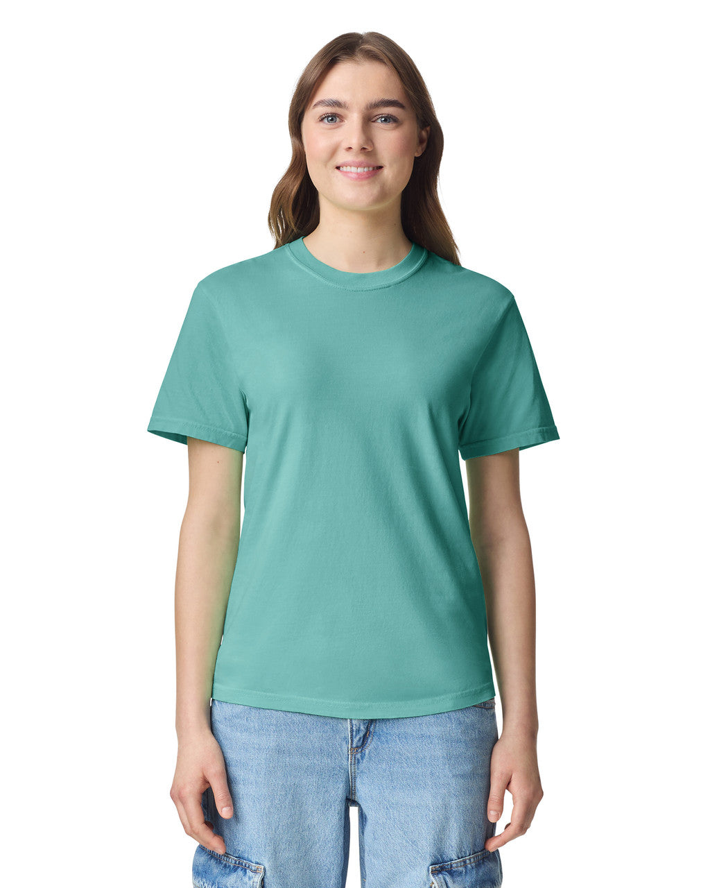 Comfort Colors C1717 Garment-Dyed Heavyweight T-Shirt - Chalky Mint - model front
