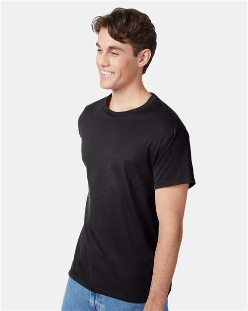 Hanes 5250 Authentic T-Shirt - Black - model side