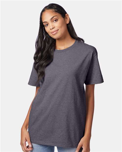 Hanes 5250 Authentic T-Shirt - Charcoal Heather - model front