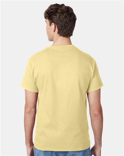 Hanes 5250 Authentic T-Shirt - Daffodil Yellow - model back