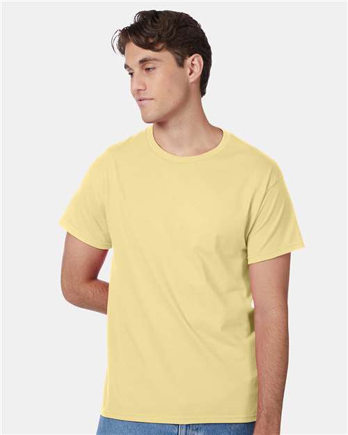 Hanes 5250 Authentic T-Shirt - Daffodil Yellow - model front