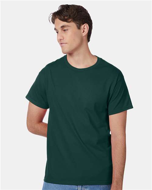 Hanes 5250 Authentic T-Shirt - Deep Forest - model front