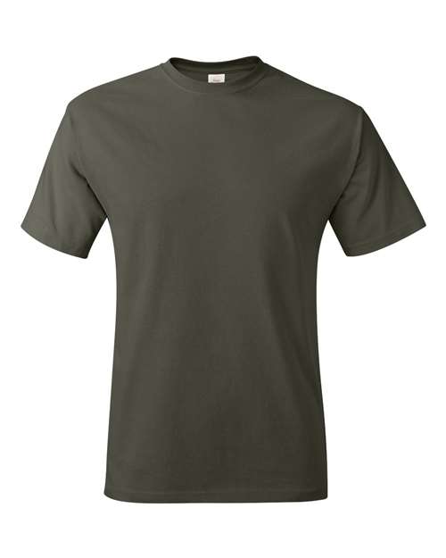 Hanes 5250 Authentic T-Shirt - Fatigue Green - flat front