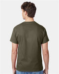 Hanes 5250 Authentic T-Shirt - Fatigue Green - model back