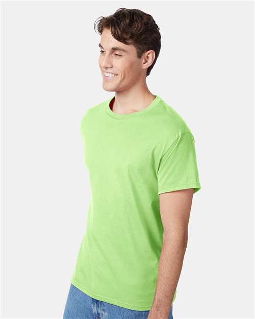 Hanes 5250 Authentic T-Shirt - Lime - model side