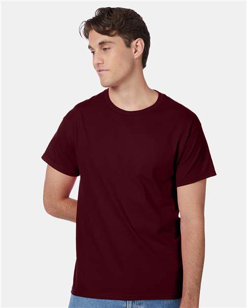 Hanes 5250 Authentic T-Shirt - Maroon - model front