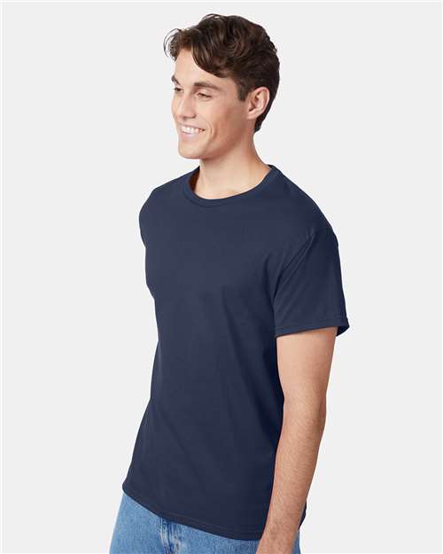 Hanes 5250 Authentic T-Shirt - Navy - model side