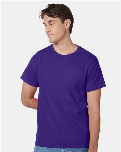Hanes 5250 Authentic T-Shirt - Purple - model front