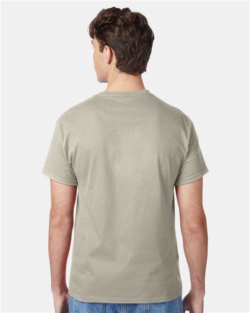 Hanes 5250 Authentic T-Shirt - Sand - model back