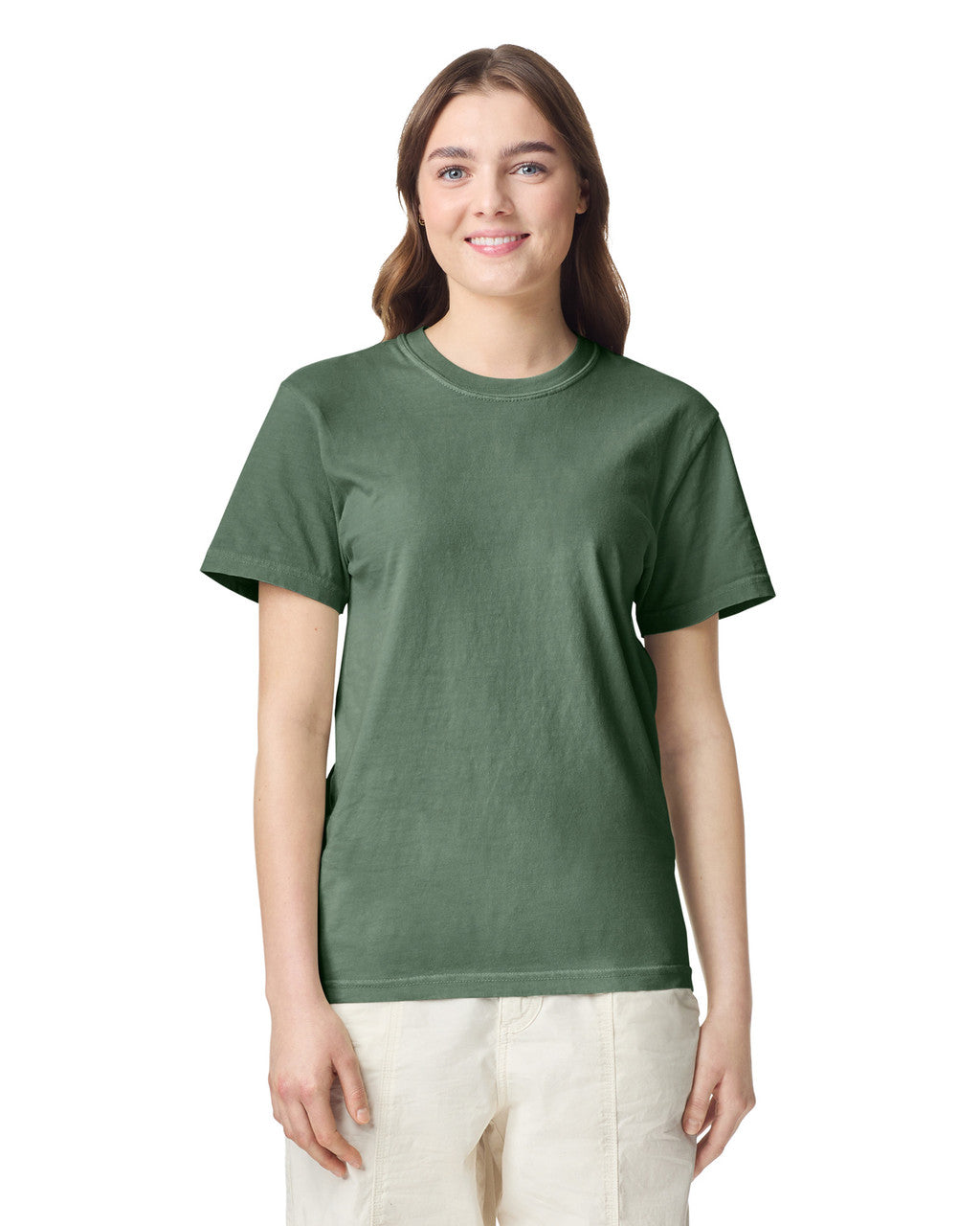 Comfort Colors C1717 Garment-Dyed Heavyweight T-Shirt - Moss - model front